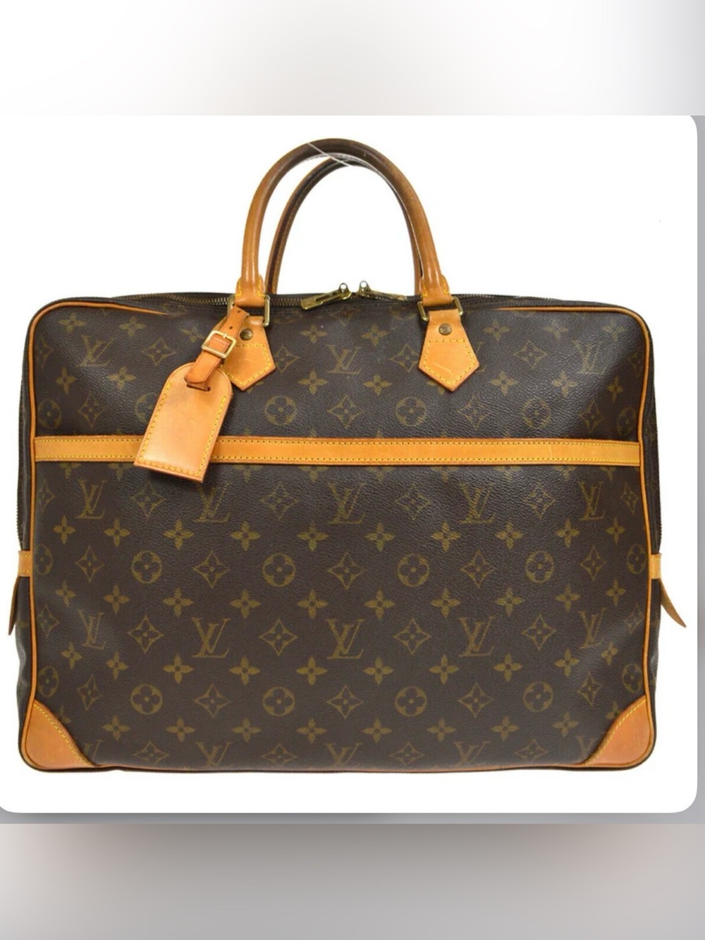 Louis Vuitton Monogram Porte-Documents Voyage GM Briefcase w luggage tag - Picture 2 of 16